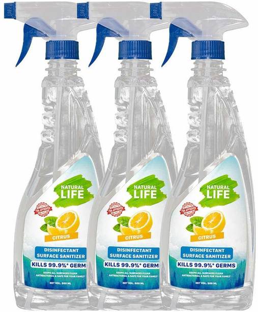 Natural Life FDA Approved Disinfectant Surface Sanitizer, Citrus 500 Ml (Pack Of 3)