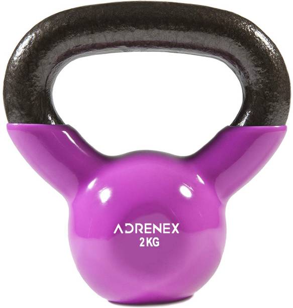 Adrenex 2 kg CAST IRON VINYL COATED kettlebell Purple Kettlebell