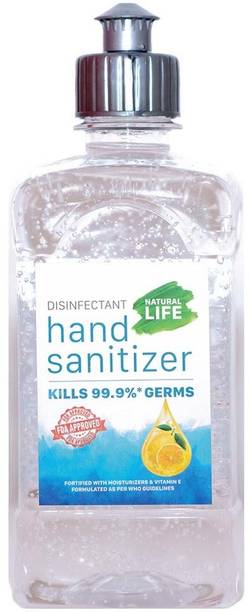 Natural Life FDA Approved Disinfectant  70% Natural Alcohol Based, Citrus 500 Ml, Hscn-500S Hand Sanitizer Pump Dispenser