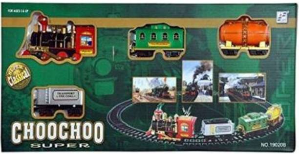 Vibgyor Products Vintage Train with Big Track and Real Battery Operated with Flashlight