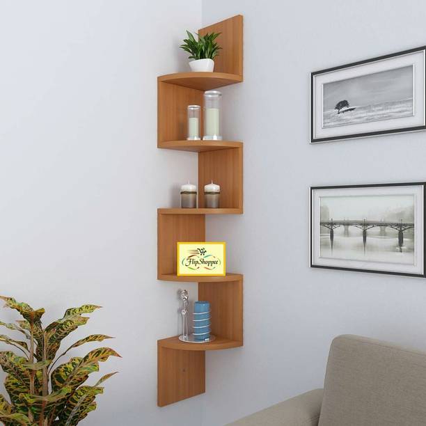 flipshoppee Bright and beautiful, MDF Fancy Zigzag Corner Wall Mount Shelf Unit/Racks and Shelves/Wall Shelf/Book Shelf/Wall Wooden Wall Shelf