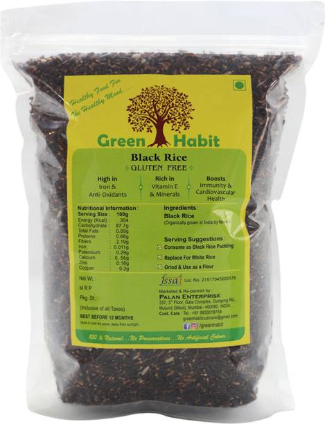 greenhabit Wild Black Rice a.k.a Forbidden Rice (1 Kg Pack 5) Black Black Rice (Full Grain, Raw)
