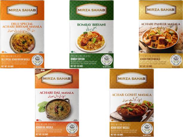 Mirza Sahab Spice Combo of 10 (2 Dilli Special Achari Biryani Masala, 2 Achari Gosht Masala, 2 Achari Paneer Masala, 2 Achari Dal Masala, 2 Bombay Biryani Masala)
