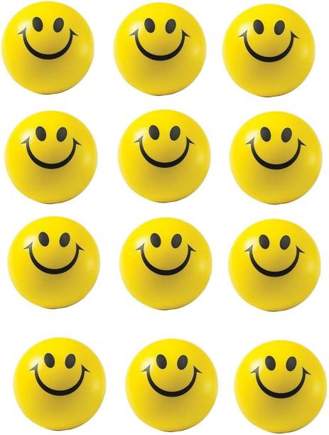 LOYAL INDIA CORPORATION Smiley Ball Soft Stress Relief Ball ( Pack of 12 Balls )  - 5 cm