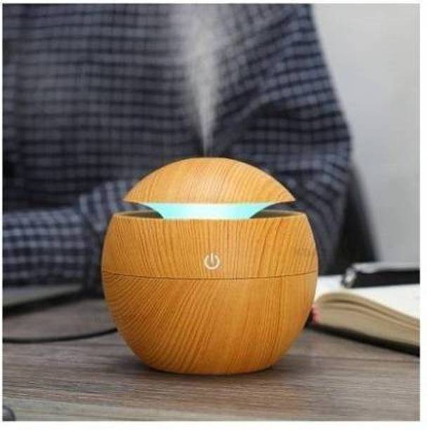 Kashtabhanjan enterprise Floral Aroma Oil, Diffuser, Automatic Spray Electric Essential Oil Aroma Diffuser Air Purifier and Humidifier Ultrasonic with 7 Colors LED Light and Cool Mist Magic Wooden Cool Mist Humidifiers | USB Ultrasonic Aromatherapy | Essential Oil Diffuser | No Noise | Wood Grain Aroma Air Humidifier | Auto Safety Shut-Off | with Led Night Light | 7 Interchangeable Color Change | Car, Room, Office, Babies, Travel, bedroom Air Purifier (Round Style)