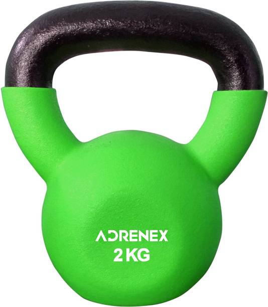 Adrenex 2 kg CAST IRON NEOPRENE COATED kettlebell Green Kettlebell