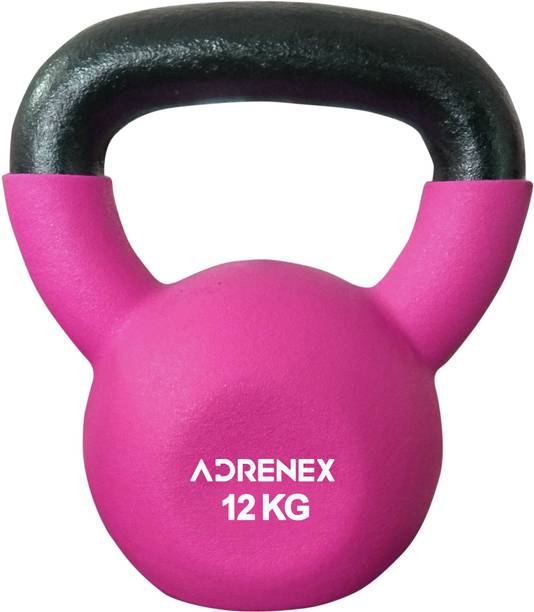 Adrenex NEOPRENE Half Coating Kettle Bell for Workout (12 KG) (Proudly Made in India) Pink Kettlebell