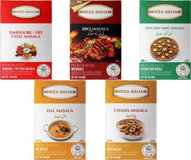Mirza Sahab Spice Combo of 10 (2 Dal Masala, 2 Chana Masala, 2 Kitchen King Masala, 2 Tandoori Fry Chat Masala, 2 BBQ Masala)