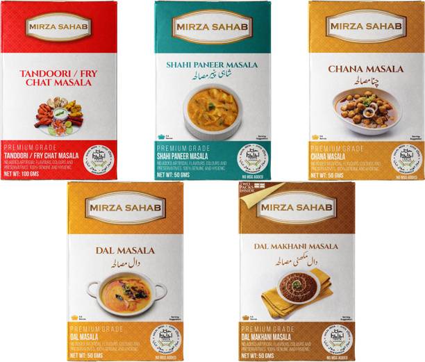 Mirza Sahab Spice Combo of 10 (2 Dal Makhani Masala, 2 Dal Masala, 2 Tandoori Fry Chat Masala, 2 Chana Masala, 2 Shahi Paneer Masala)