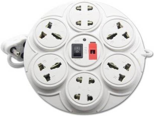 Telsa Electric Round UFO TE-000TE0104 Round 8+1 White 8  Socket Extension Boards