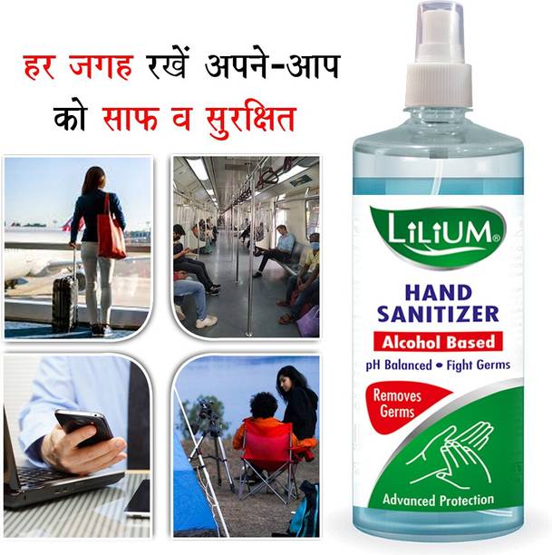 LILIUM 70% Alcohol Based Hand Cleanser (Sanitizer), Liquid Spray, 500ml Sanitizer Spray Bottle