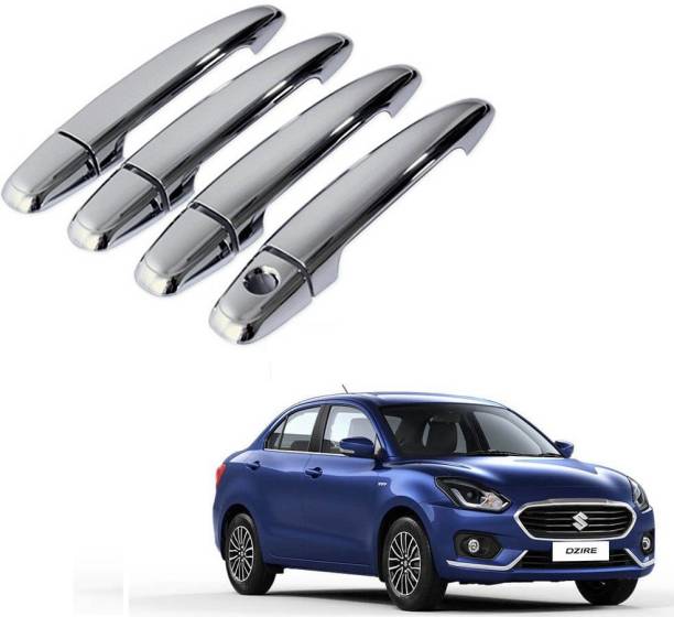 Adhvik (Set Of 4 Pcs) Stylish Car Door Catch/Handle Cover Chrome Finishing (Silver) Color Auto Accessories Suitable For Maruti Swift Dzire Car Grab Handle Cover