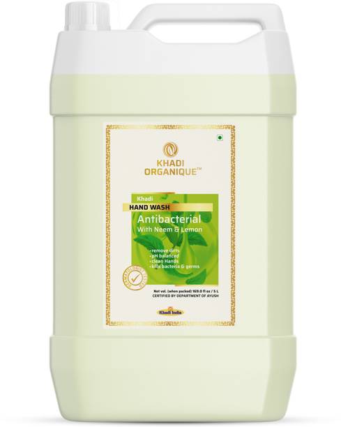 khadi ORGANIQUE Hand Wash Advanced Lemon & Organic Neem Anti Bacterial Hand Wash For Best Ever Protection |Cleanses|Moisturises Dermatologically Tested Hand Wash Can