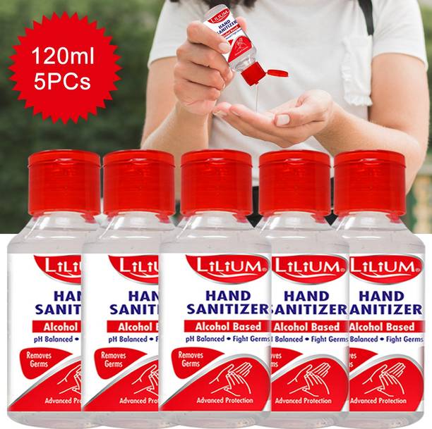 LILIUM Hand Cleanser, 120ml (Pack of 5) Hand Sanitizer Bottle