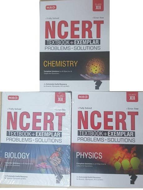 Mtg Ncert Textbook+exemplar Problems-Solution Combo Of 3 Book ( Physics+chemistry+ Boilogy ) For Neet & Class Xii