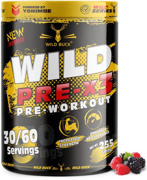 WILD BUCK PRE-X3 Pre Workout Supplement to Boost Your Energy & Performance For Men & Women BCAA