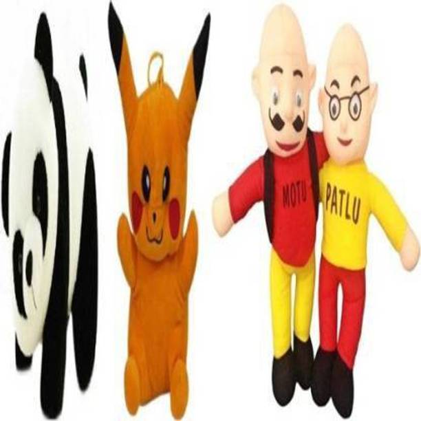 RBB HUB Gift basket stuffed Soft Animal Toy/ Panda/Pikachu/Motu Patlu - 32 cm (Multicolor)  - 32 cm