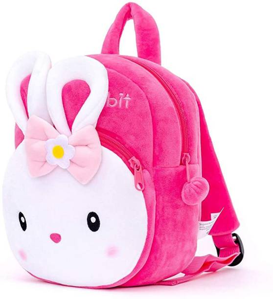 HappyChild Premium Quality Soft Hot ( PINK KONGGI RABBIT ) for Kids,Children,Nursery & Plush Bag Pink Color School Bag