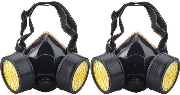 SYGA Pesticide Formaldehyde Paint Spray Protection Mask Activated Carbon Double Tank Respirator Silicone Antivirus Half Mask Protection Pack Of 2