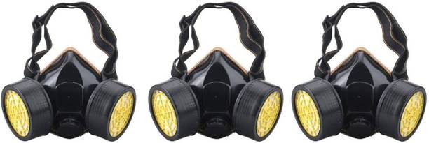 SYGA Pesticide Formaldehyde Paint Spray Protection Mask Activated Carbon Double Tank Respirator Silicone Antivirus Half Mask Protection Pack Of 3