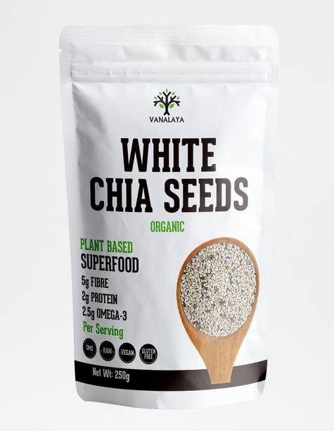 Vanalaya Raw Organic Authentic White Chia Seeds For Weight Loss Rich in Antioxidants Chia Seeds