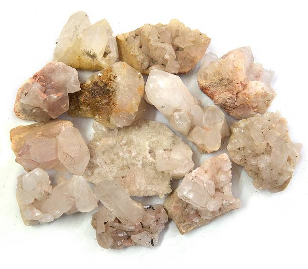 REIKI CRYSTAL PRODUCTS Natural Crystal Clear Quartz Cluster Stone Raw Rough Clear Quartz Geode for Reiki Healing and Vastu Correction and Increase Creativity 50 - 100 Gram Approx Decorative Showpiece  -  9 cm