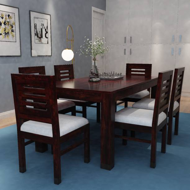 Cherry Wood Solid Wood 6 Seater Dining Set