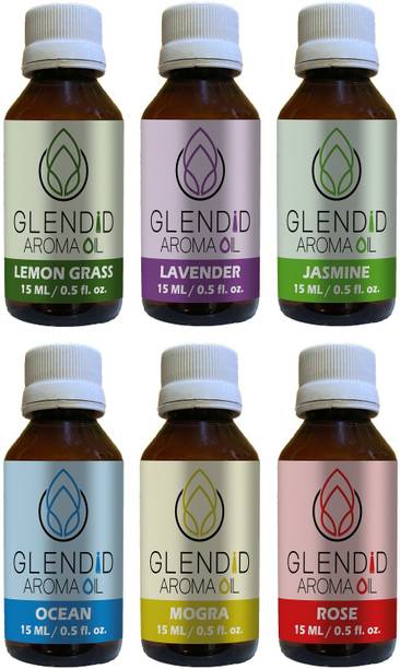 GLENDID Lemon Grass, Lavender, Jasmine, Ocean, Mogra, Rose Aroma Oil M