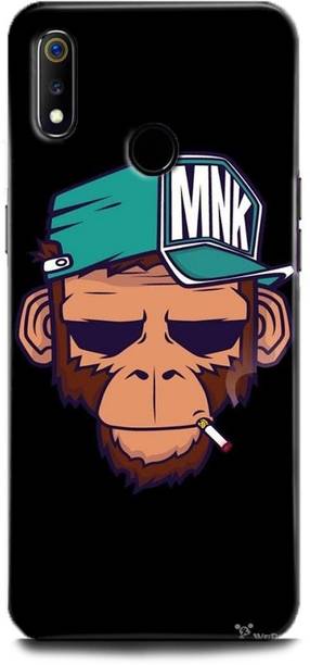 INDICRAFT Back Cover for Realme3i, RMX1827 FUNKY, MONKEY, HAT AND CIGGRATE