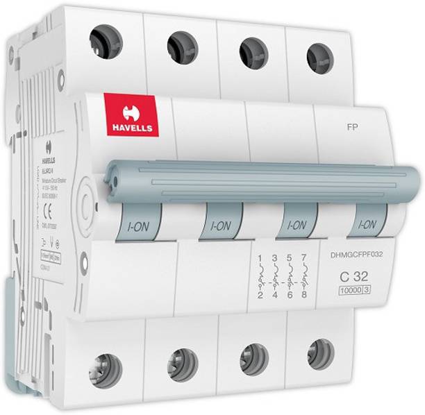 HAVELLS DHMGCFPF032 PVC Plastic 32A MCB FP C Curve (White) DHMGCFPF032 MCB