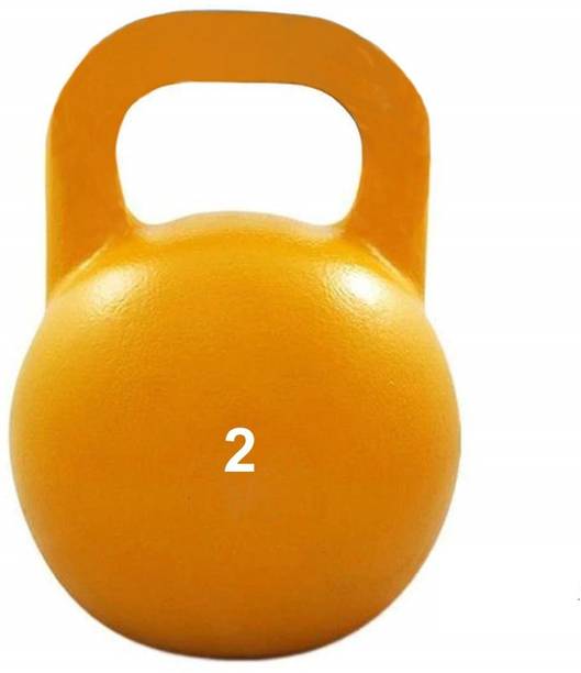 Ankaro Strength Training / Fitness Kettlebell, Solid Cast Iron Kettlebell Weights Yellow Kettlebell