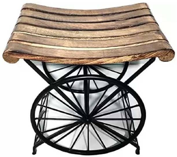 INDIAN DECOR SZY Wood and Iron Side Decorative Table Solid Wood Side Table