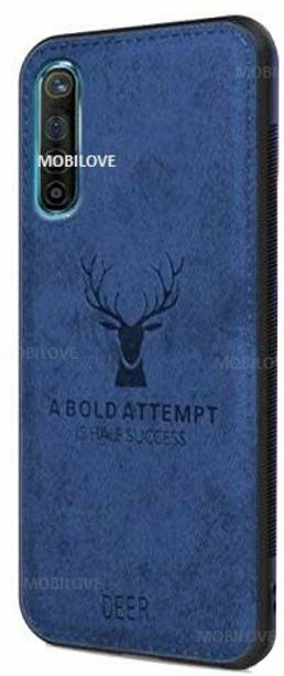 MOBILOVE Back Cover for Oppo Reno 3 Pro | Deer Pattern Cloth Texture Leather Finish Soft Fabric Case Hybrid Protective