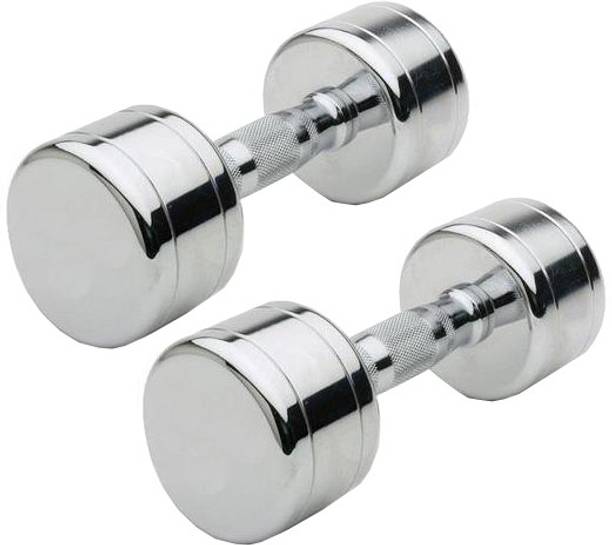 HACKERX 5KG Steel Dumbbell Crome Plated Fix Weight Dumbbells (2.5KG Pair) Fixed Weight Dumbbell