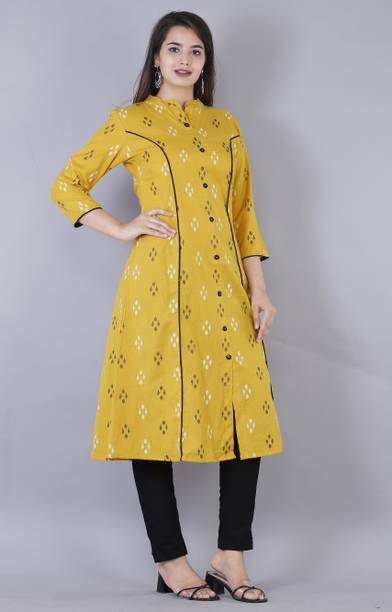 Women Ikat Cotton Blend A-line Kurta Price in India