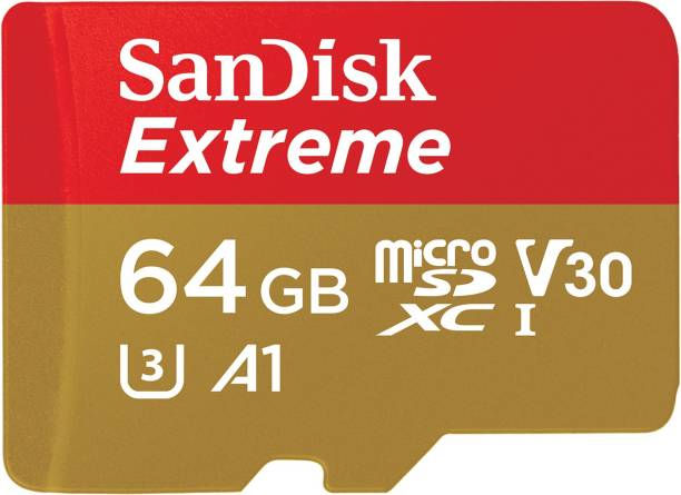 SanDisk Extreme 64 GB MicroSDXC UHS Class 3 160 Mbps  Memory Card