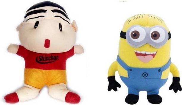 Saubhagye Combo of Shinchan and Minion Soft toy- 30 cm  - 30 cm