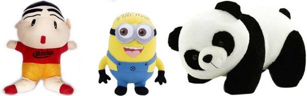 RBB HUB Combo of Shinchan, Panda and Minion Soft toy- 30 cm  - 30 cm