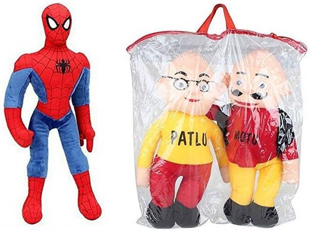 Crispy toys Motu patlu & Spiderman kids playing soft toy teddy bear 30 & 40 cm long - 40 cm