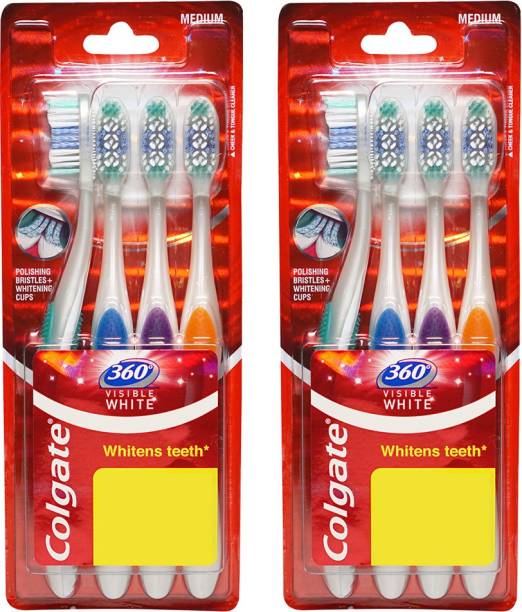 Colgate 360 Visible White Toothbrush Combo Packs Soft Toothbrush