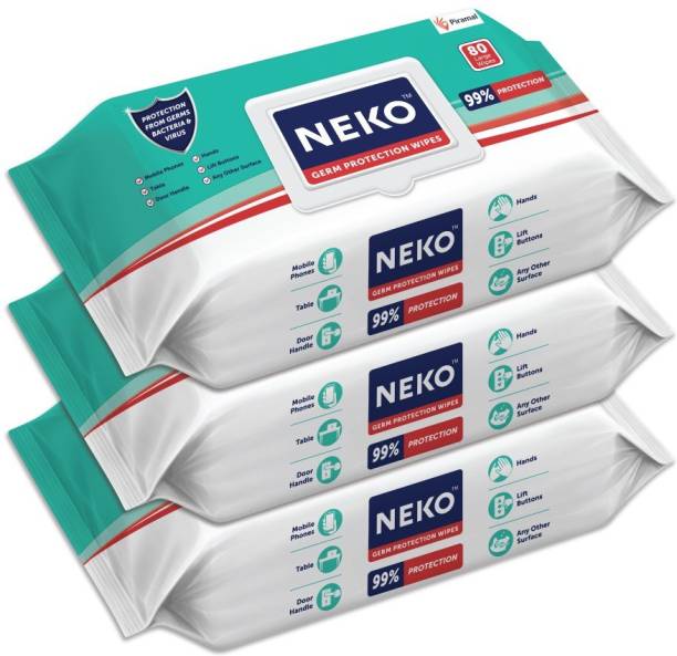 NEKO Germ Protection Wipes for Multi-surfaces | Large (200 mm X 200 mm) - Lid Pack