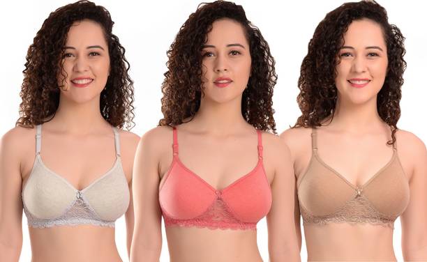 Pack of 3 Women Bralette Lightly Padded Bra