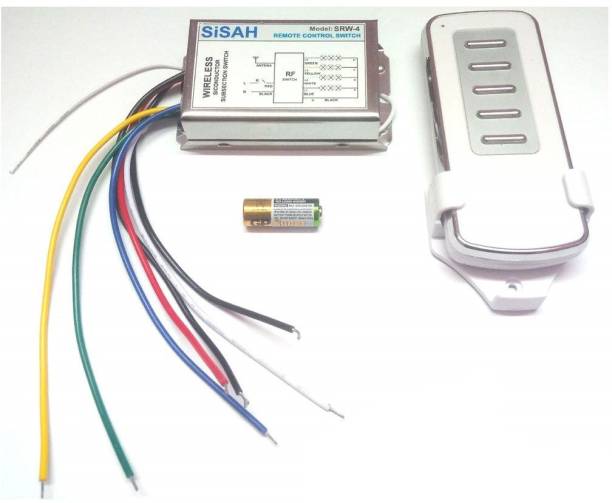 SiSAH Plastic 4 Way RF Remote Control Switch Metal Body (Multi-Colour, Standard Size) Smart Switch