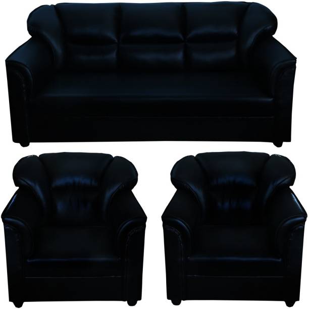 Leather Sofas, Elegant Black Leather Sofa Set