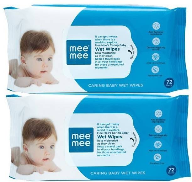 MeeMee Caring Baby Wet Wipes, Aloe Vera