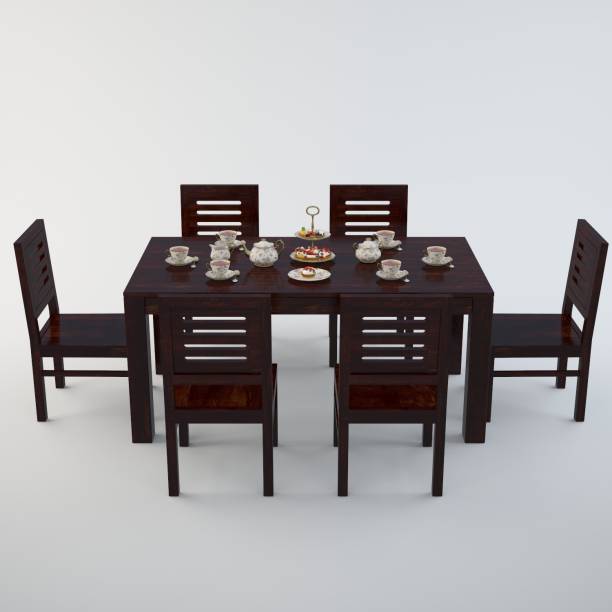 Cherry Wood Sheesham Wood Solid Wood 6 Seater Dining Set (Finish Color - Brown) Solid Wood 6 Seater Dining Set