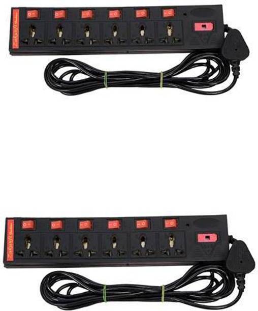 zukunft fashion 6+6 SOCKET EXTENSION BOARD WITH LONG WIRE 12  Socket Extension Boards
