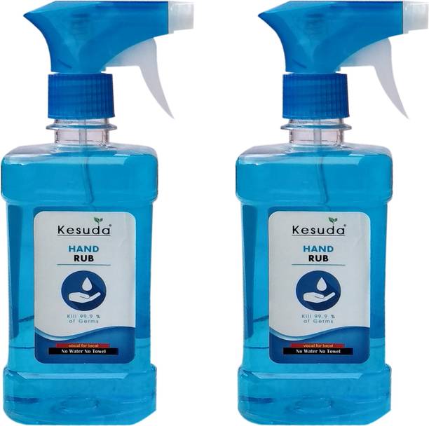 KESUDA Liquid  with Spray (2*500ml) Hand Rub Pump + Refill