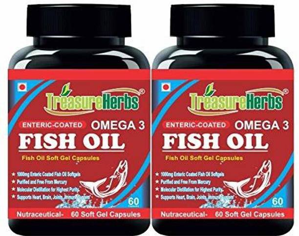 TreasureHerbs Fish Oil Omega 3(1000 mg, With 180 Mg Epa & 120 Mg Dha)