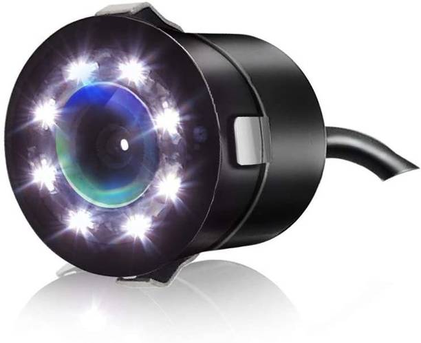 carempire Car Rear View Parking Camera, Front View Auto Backup Reverse Backing Camera HD 8 LEDs Night Vision 170° Wide View Angle Waterproof IP67 for Cars Bus Trucks (Circle with Light) Reverse Assist Camera System